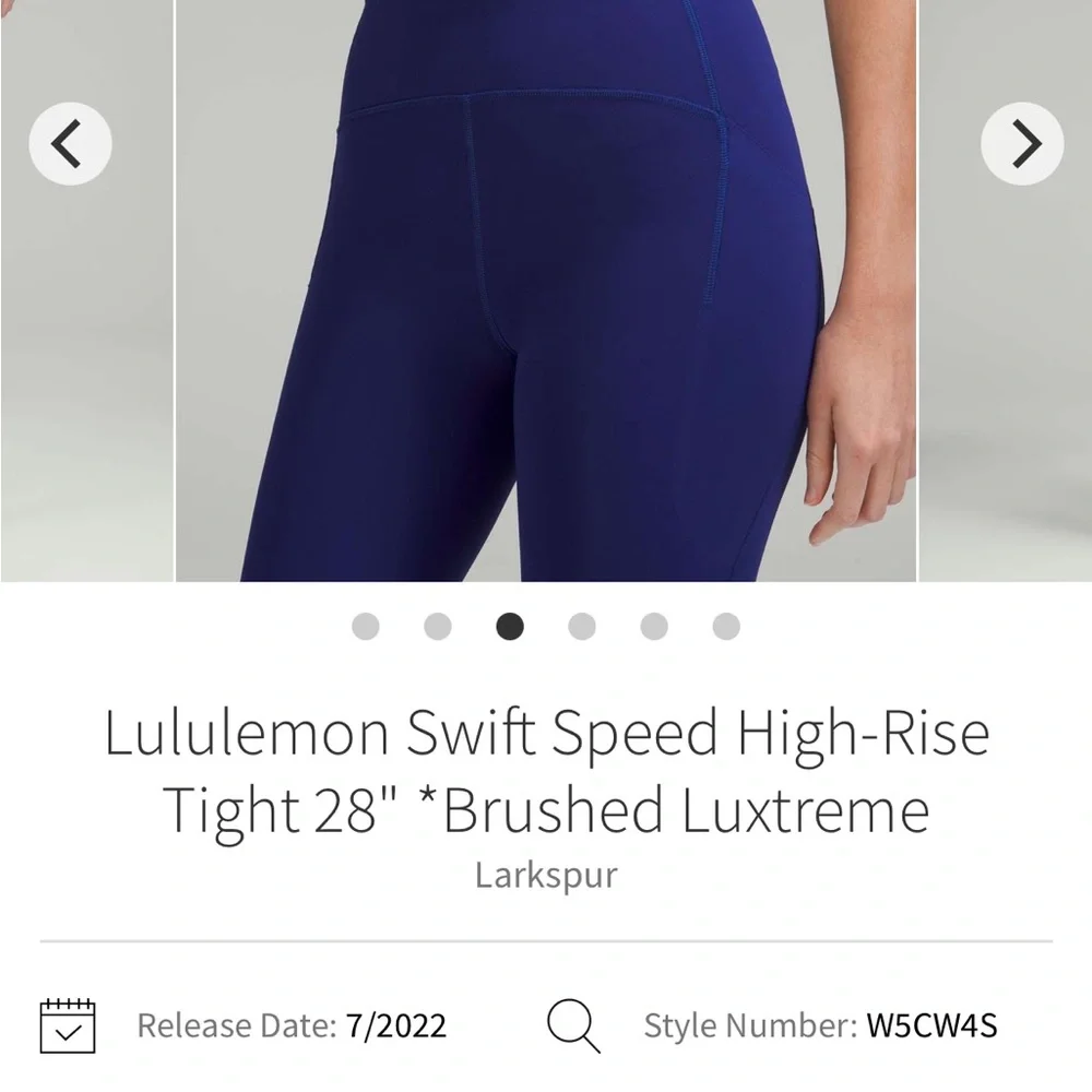 Lululemon Swift Speed HighRise Tight 28” SZ 6 Brushed Luxtreme Larkspur Like new - Picture 3 of 13